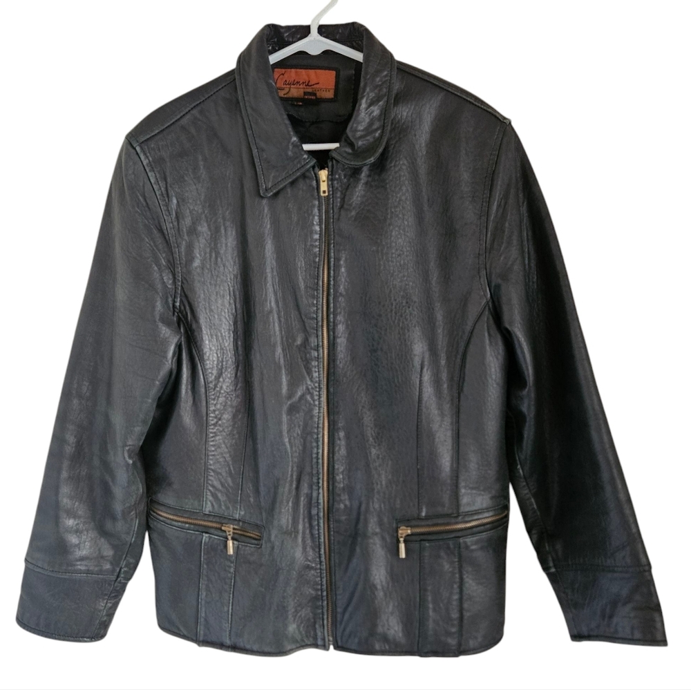 Black Women's Cheyenne Leather Jackets Size Large